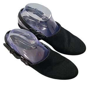 Aerosoles Heelrest Black Suede Mules Slides Clogs 8M Slingback GUC